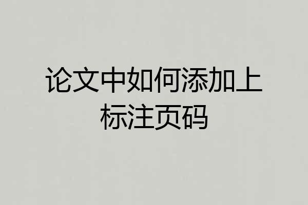 论文中如何添加上标注页码