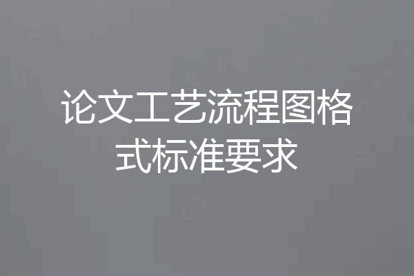 论文工艺流程图格式标准要求