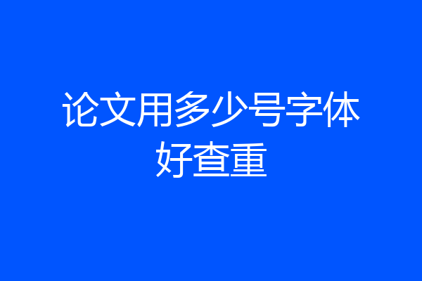 论文用多少号字体好查重