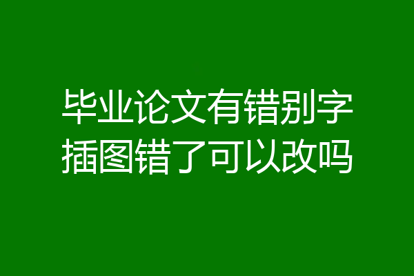 毕业论文有错别字插图错了可以改吗