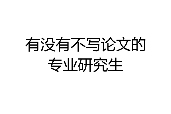 有没有不写论文的专业研究生