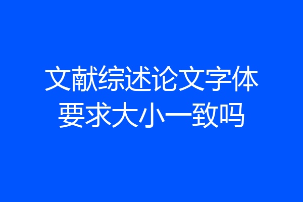 文献综述论文字体要求大小一致吗