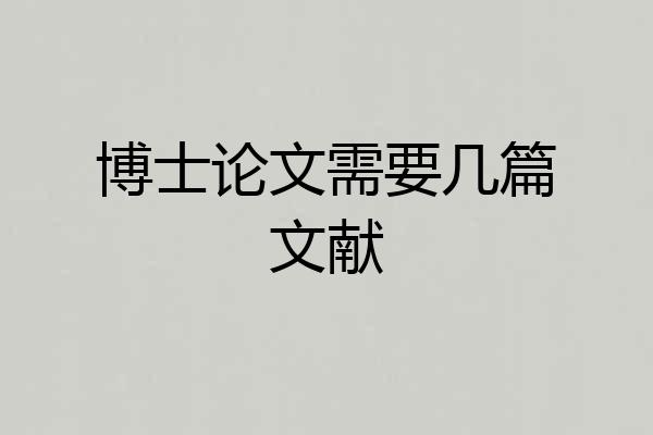 博士论文需要几篇文献