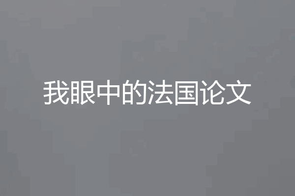 我眼中的法国论文