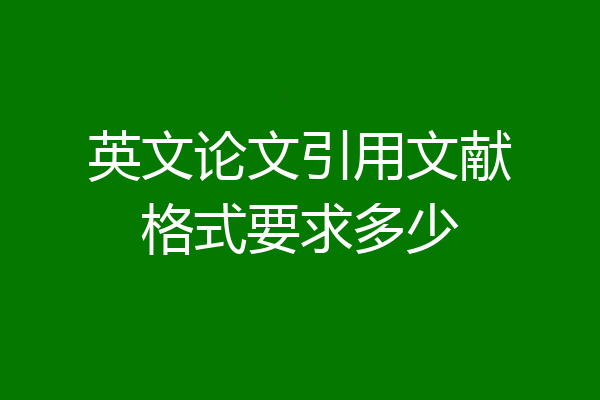英文论文引用文献格式要求多少