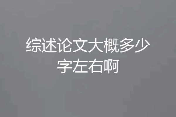 综述论文大概多少字左右啊