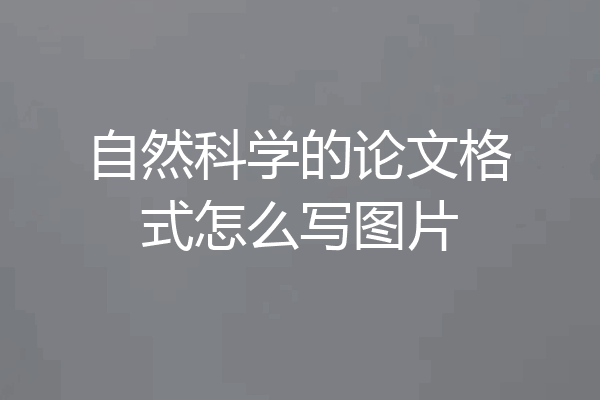 自然科学的论文格式怎么写图片