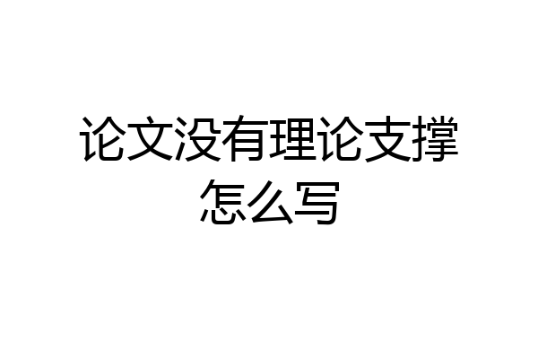 论文没有理论支撑怎么写