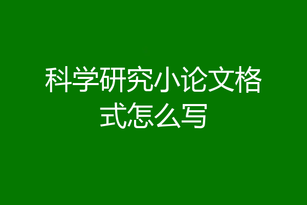 科学研究小论文格式怎么写
