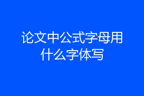 论文中公式字母用什么字体写