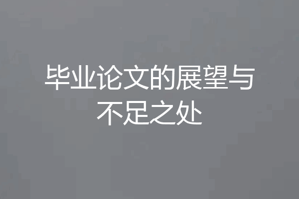 毕业论文的展望与不足之处