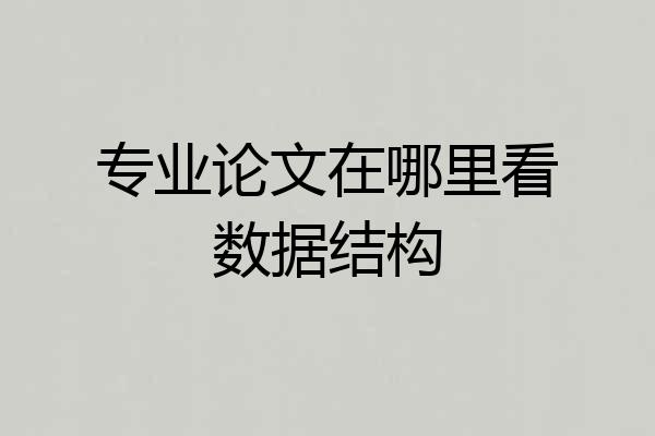 专业论文在哪里看数据结构