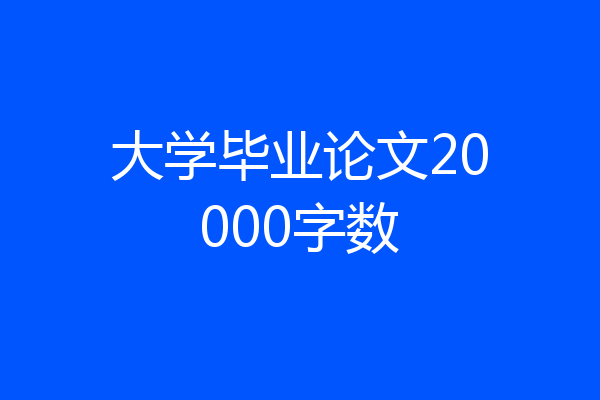 大学毕业论文20000字数