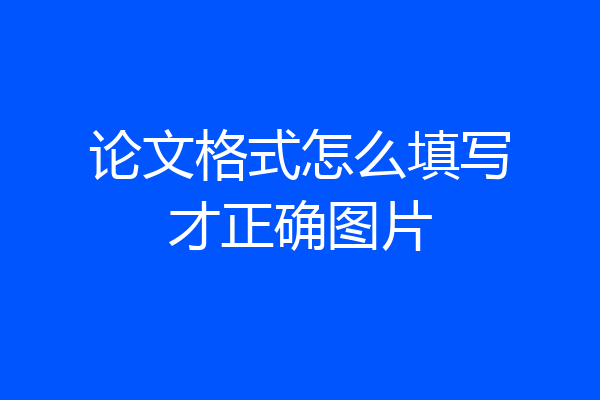 论文格式怎么填写才正确图片