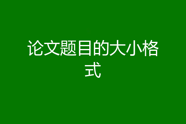 论文题目的大小格式