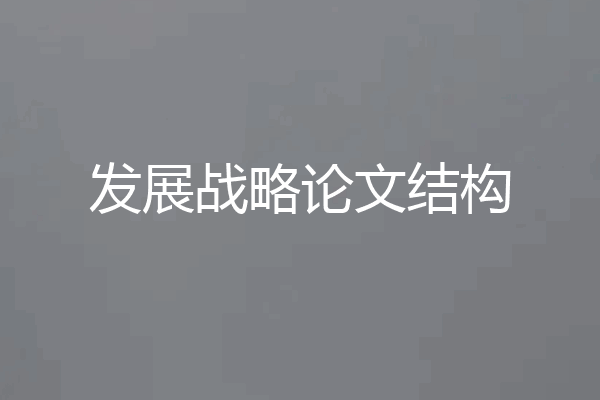 发展战略论文结构