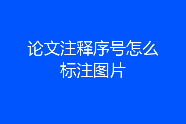 论文注释序号怎么标注图片