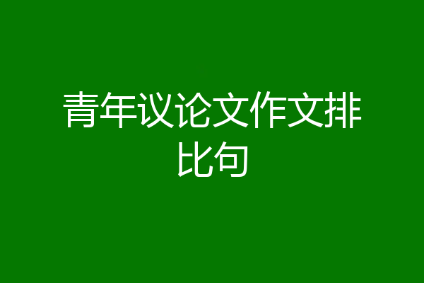 青年议论文作文排比句
