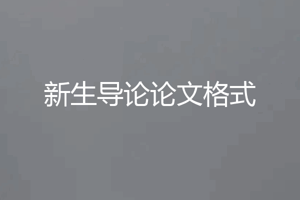 新生导论论文格式