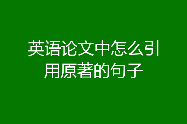 英语论文中怎么引用原著的句子