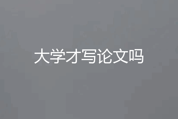 大学才写论文吗