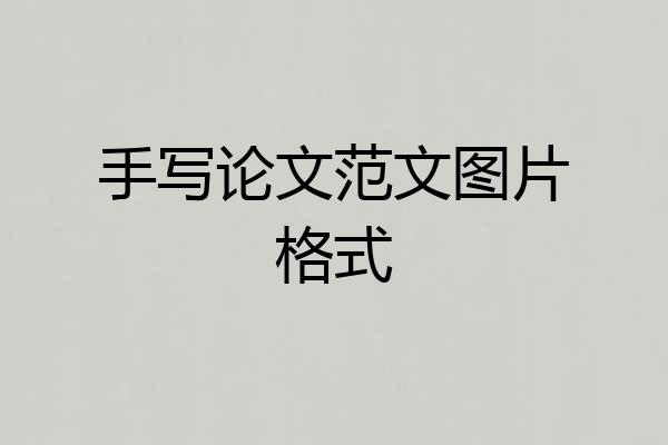 手写论文范文图片格式