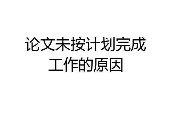 论文未按计划完成工作的原因