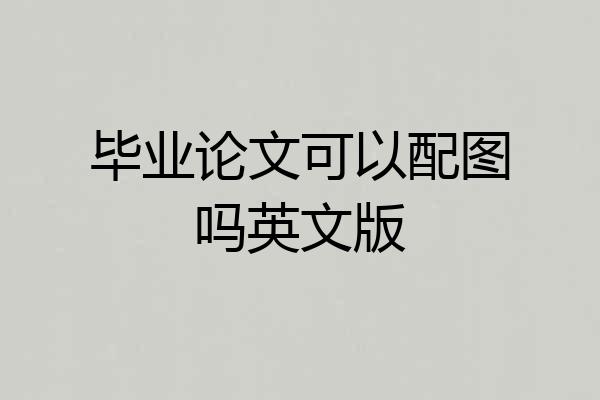 毕业论文可以配图吗英文版