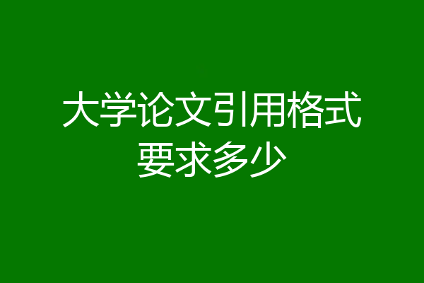 大学论文引用格式要求多少