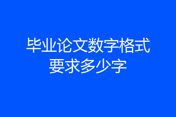 毕业论文数字格式要求多少字