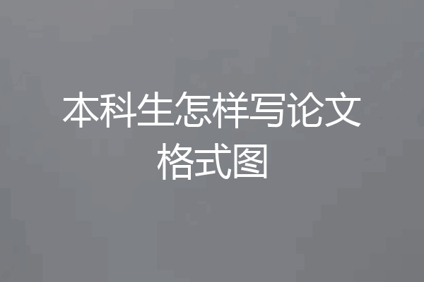 本科生怎样写论文格式图