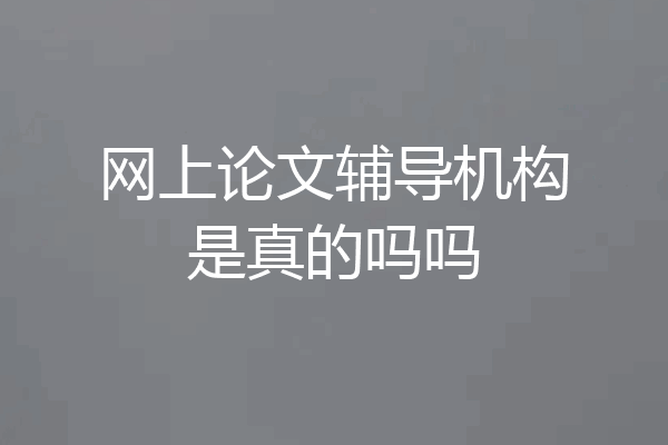 网上论文辅导机构是真的吗吗