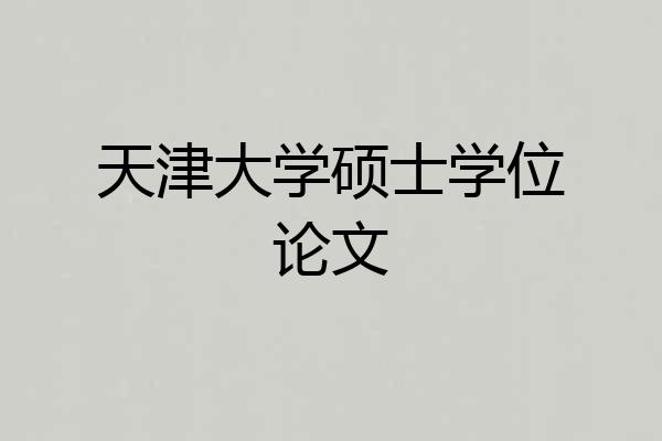 天津大学硕士学位论文