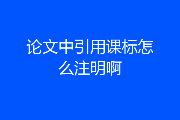 论文中引用课标怎么注明啊