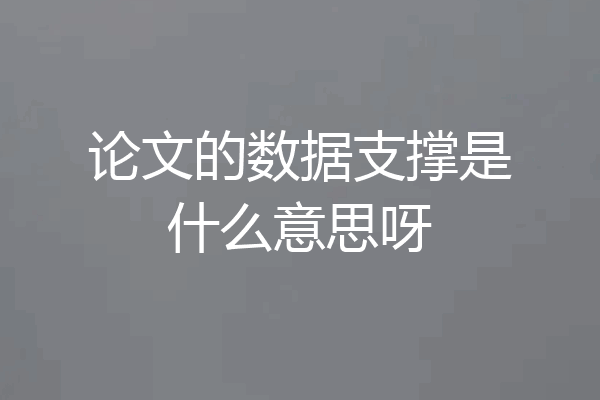论文的数据支撑是什么意思呀