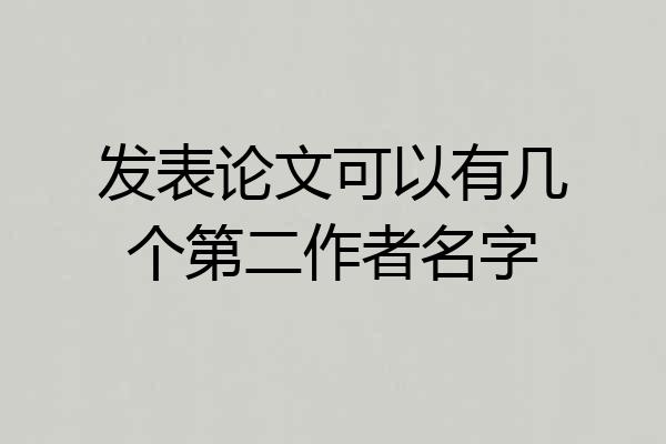 发表论文可以有几个第二作者名字