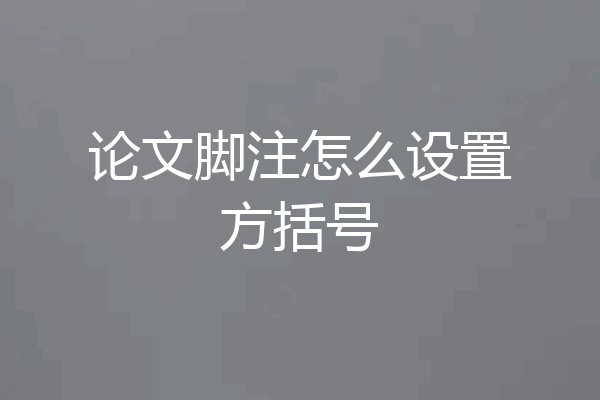 论文脚注怎么设置方括号