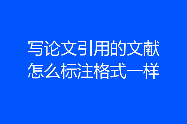 写论文引用的文献怎么标注格式一样