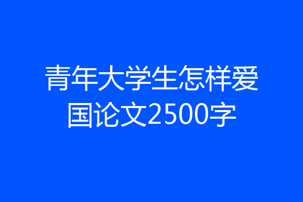 青年大学生怎样爱国论文2500字