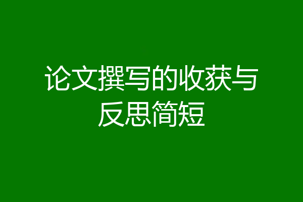 论文撰写的收获与反思简短