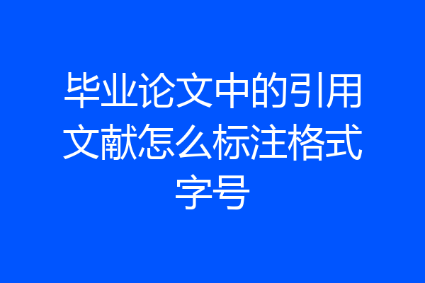 毕业论文中的引用文献怎么标注格式字号