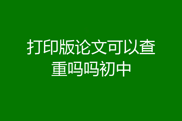 打印版论文可以查重吗吗初中