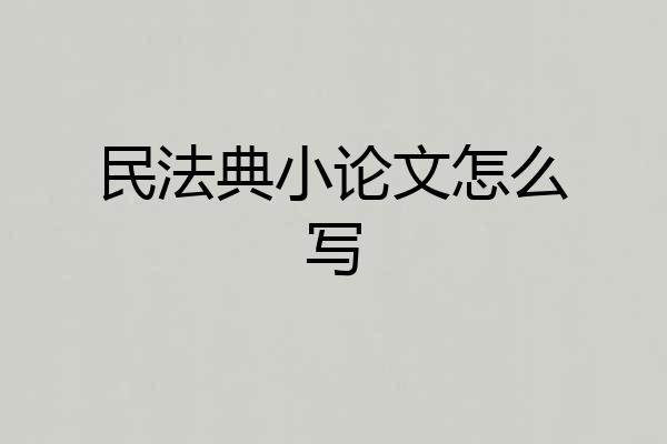 民法典小论文怎么写