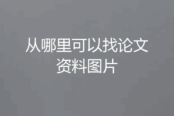 从哪里可以找论文资料图片