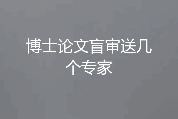 博士论文盲审送几个专家