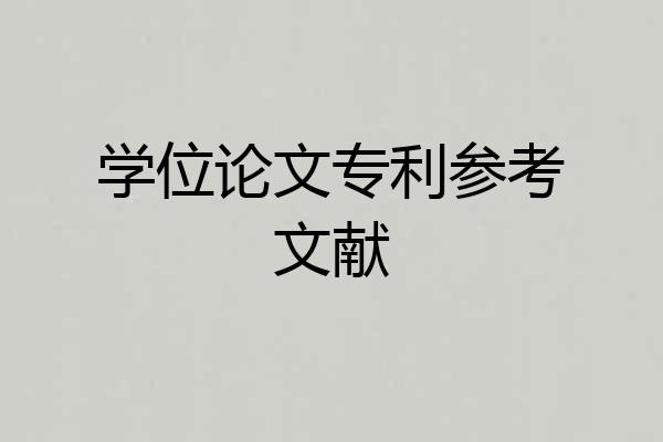 学位论文专利参考文献