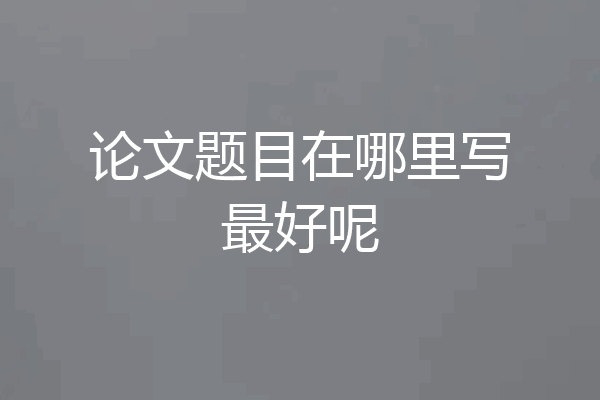 论文题目在哪里写最好呢