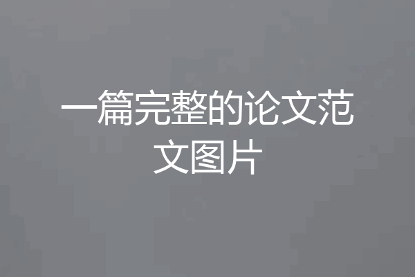 一篇完整的论文范文图片
