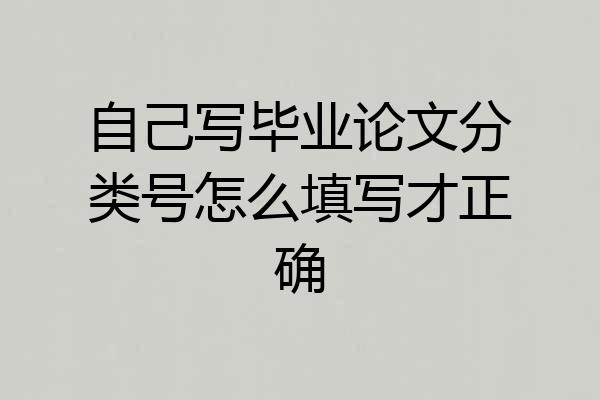 自己写毕业论文分类号怎么填写才正确