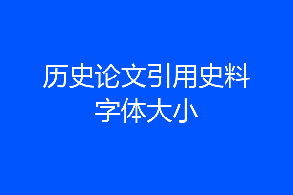 历史论文引用史料字体大小